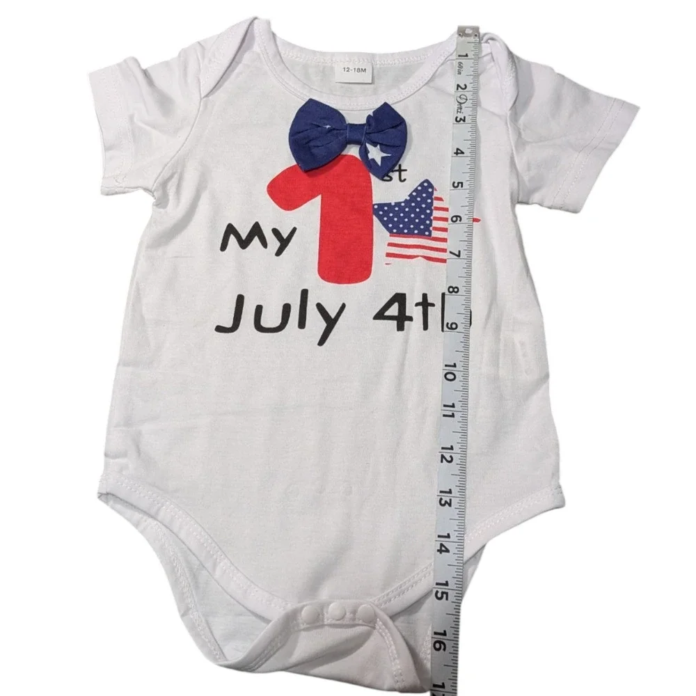 My First 4th Of July- Baby Clothes - 12-18 Months - One Piece- Celebrate the 4th